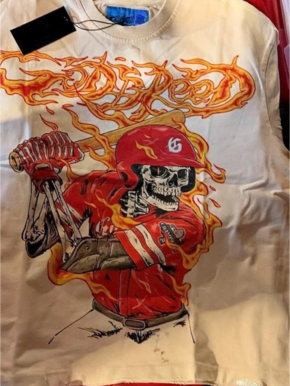 Godspeed Baseball Skeleton Cream T-Shirt